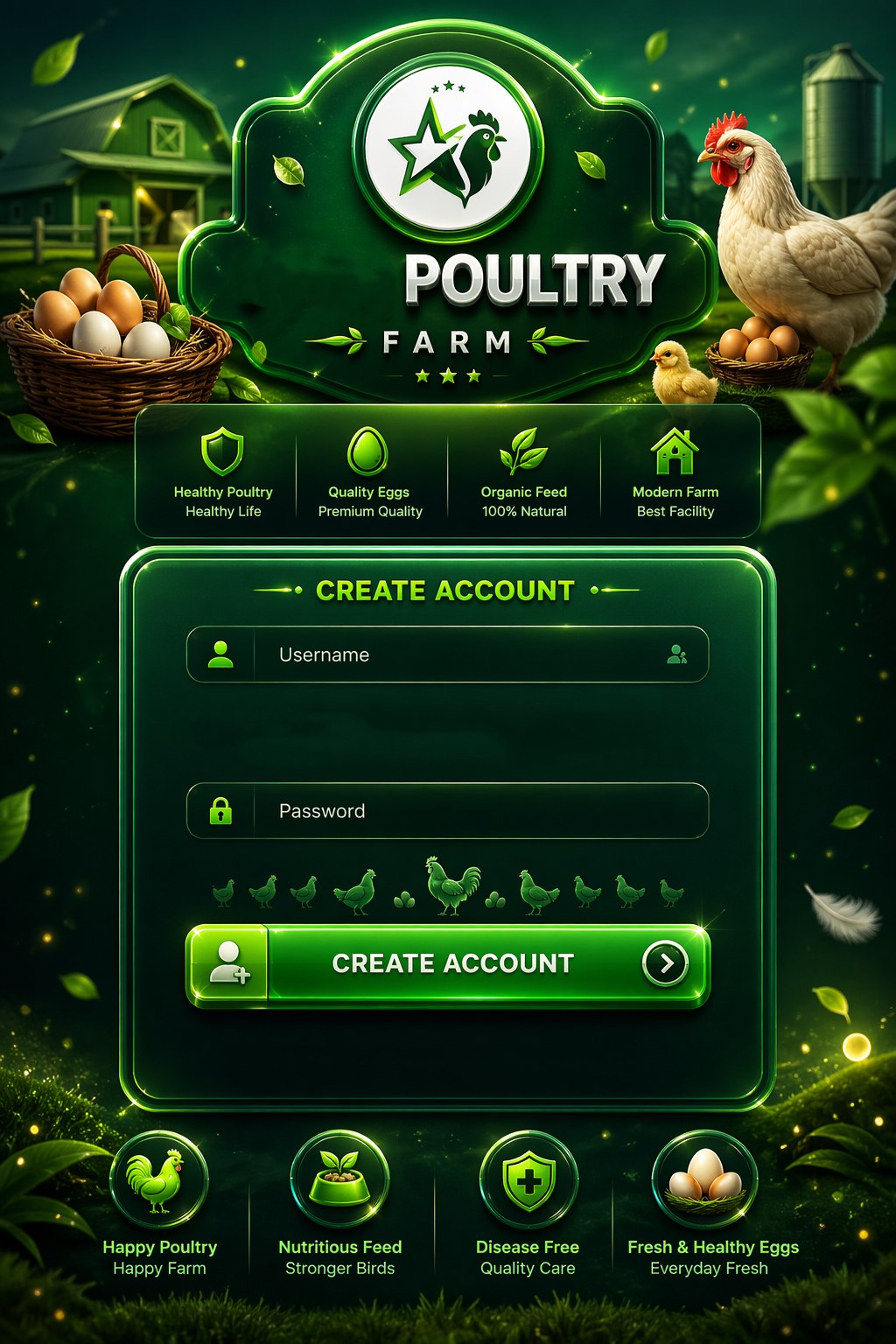 ROZGAR META Egg green register screen